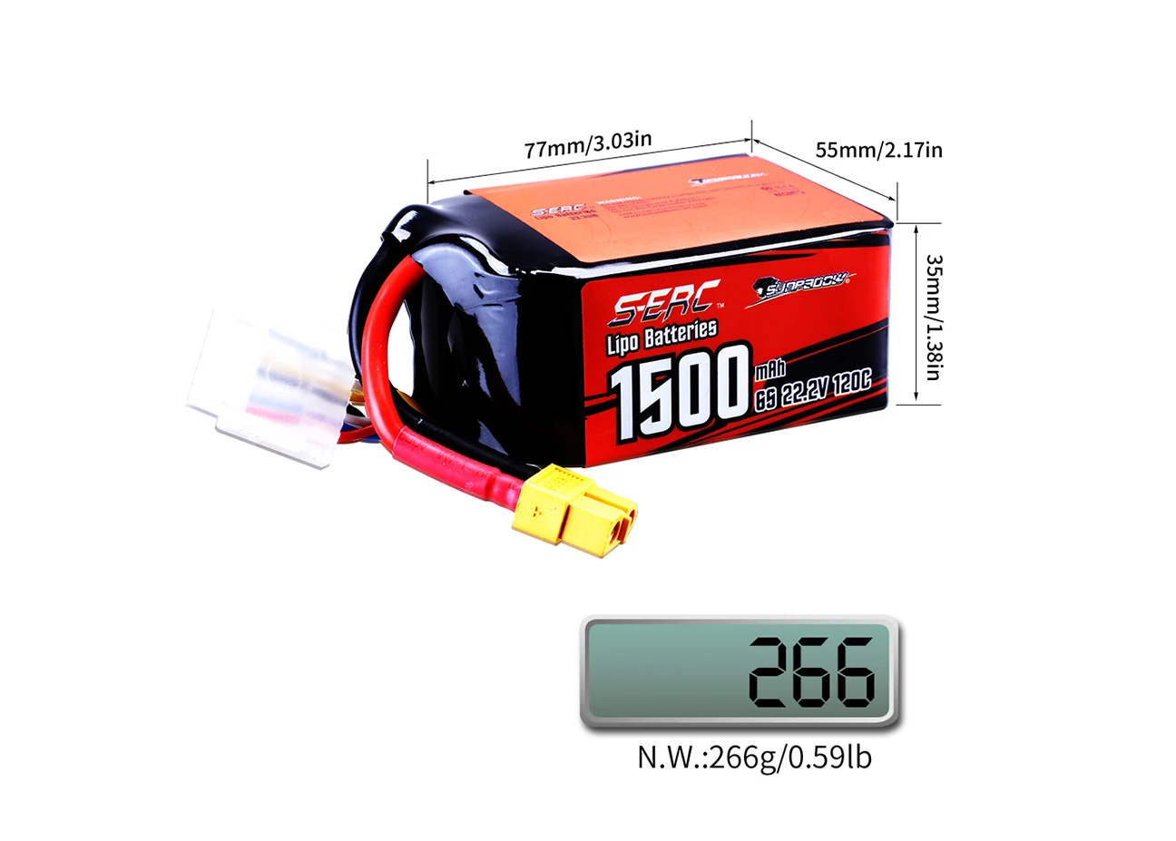 Sunpadow 22.2V 6S Lipo Battery 1100 1300mAh 1500mAh 120C Soft Pack with XT60 Plug for RC FPV Helicopter Airplane Drone Racing