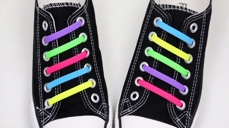 16Pcs/lot Elastic Silicone Shoelaces Kids Unisex Adult Athletic Running No Tie Shoelace Sneakers Fit Strap Shoe Laces Wholesale