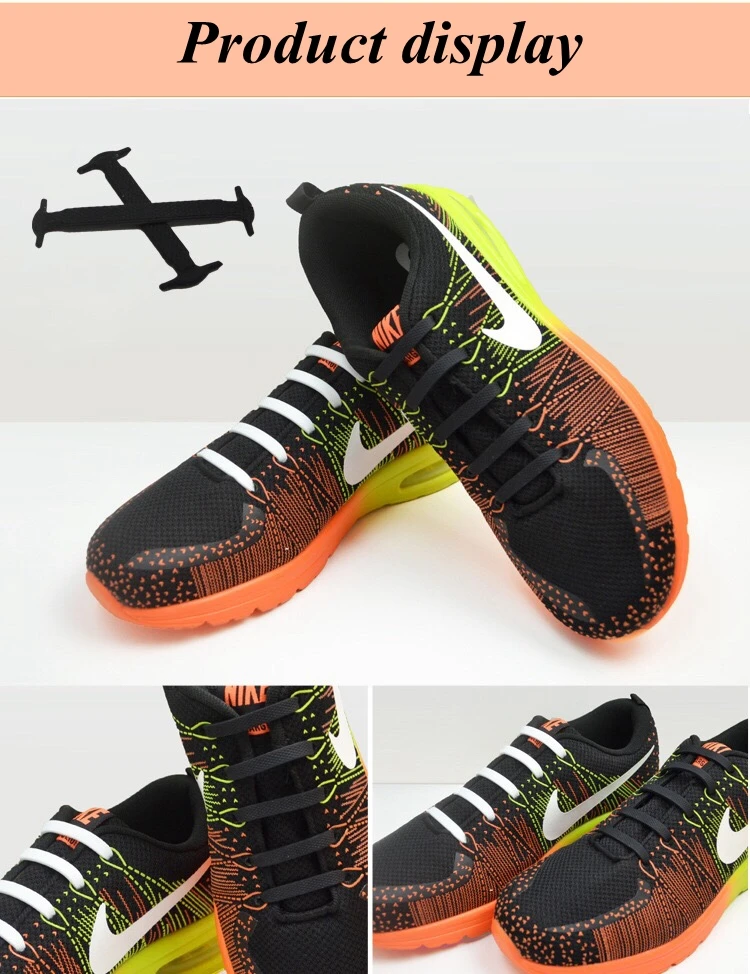 16Pcs/lot Elastic Silicone Shoelaces Kids Unisex Adult Athletic Running No Tie Shoelace Sneakers Fit Strap Shoe Laces Wholesale