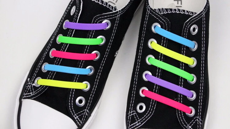 16Pcs/lot Elastic Silicone Shoelaces Kids Unisex Adult Athletic Running No Tie Shoelace Sneakers Fit Strap Shoe Laces Wholesale