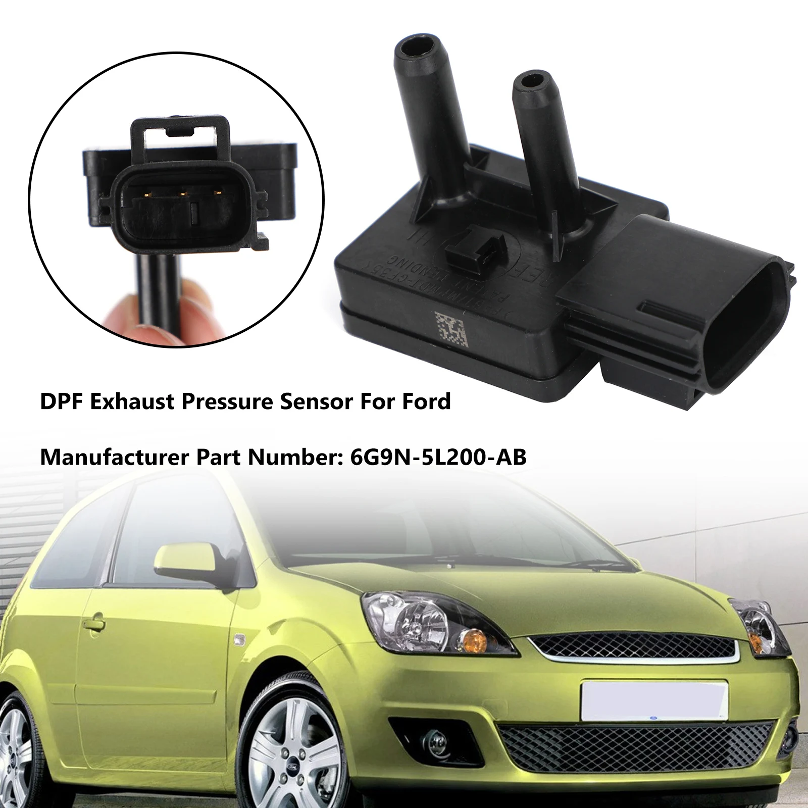 Areyourshop DPF Exhaust Pressure Sensor For Ford Fiesta Transit 2008-2017 6G9N-5L200-AB 1600077 8H42-5H209-AD Car Auto Parts