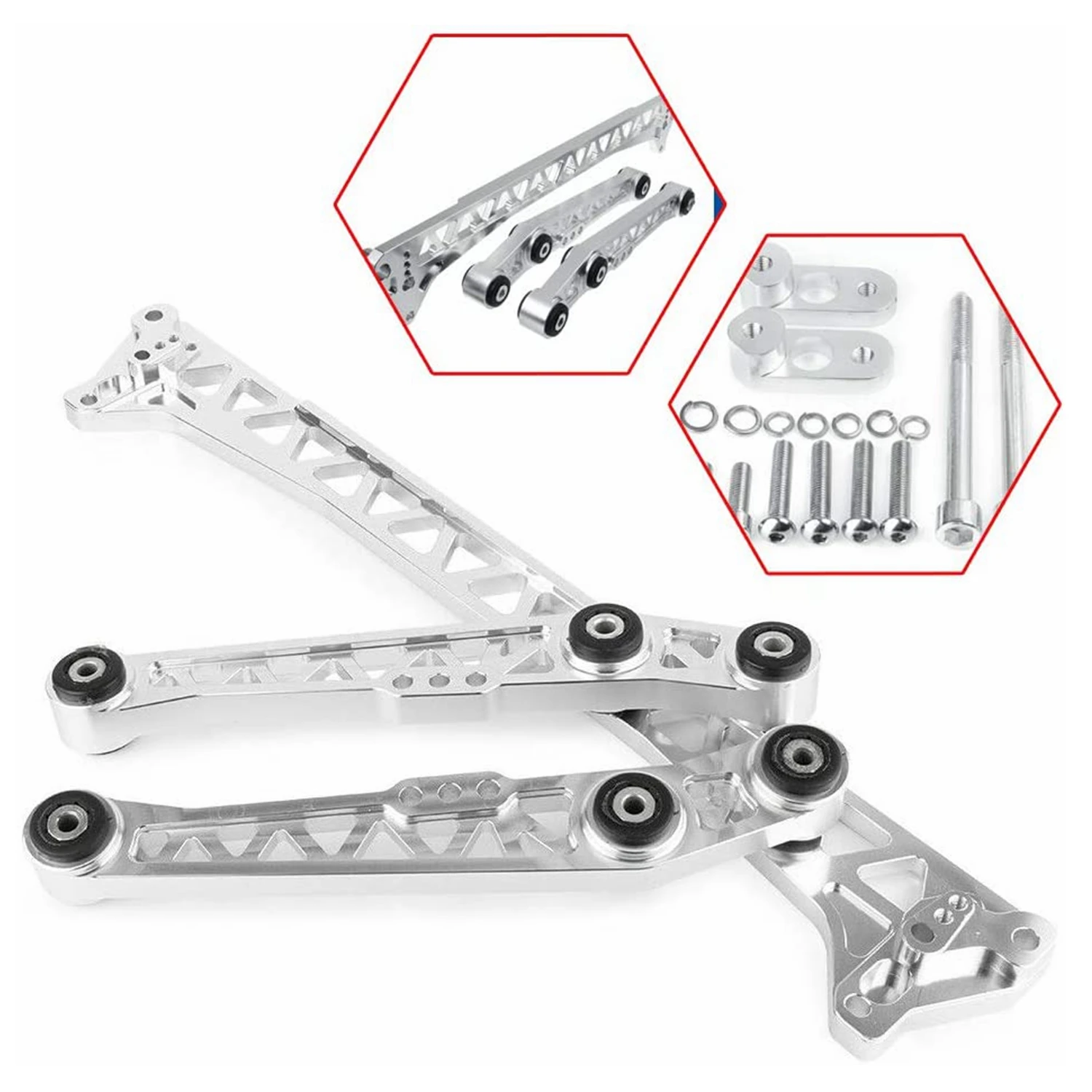 Hot sale Chassis Parts Billet Rear Lower Control Arms + Subframe Brace for Honda Civic EG 92-95 or 1994-2001 Acura Integra