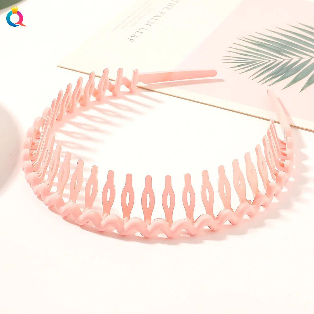 Fashion Simple Headdress Solid Color Resin Hair Comb Hairbands For Women Headband Hair Hoop Bezel With Teeth Hair Accessories