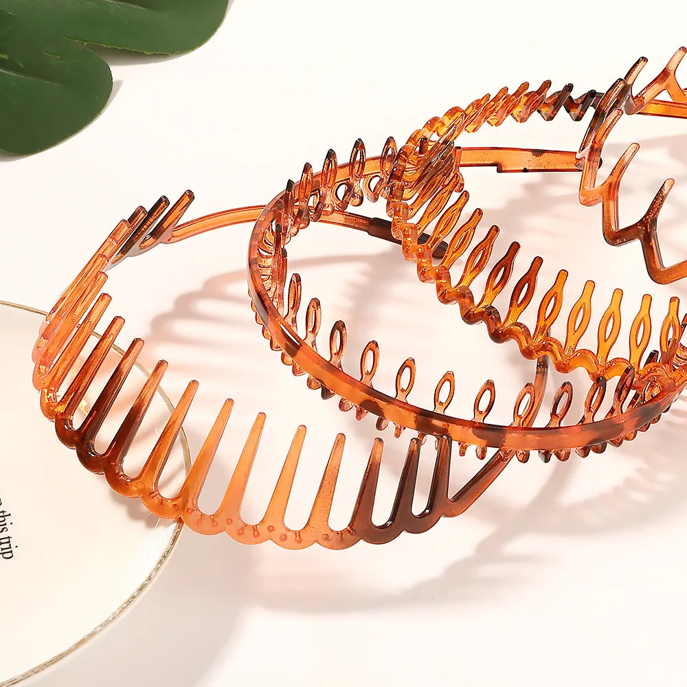 Fashion Simple Headdress Solid Color Resin Hair Comb Hairbands For Women Headband Hair Hoop Bezel With Teeth Hair Accessories