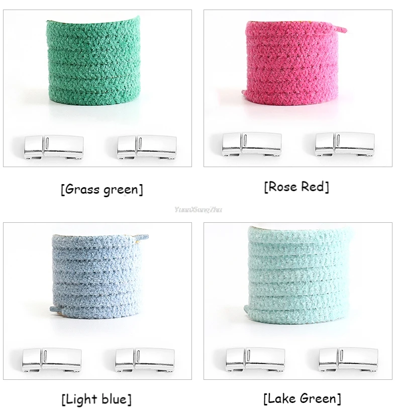 Magnetic Lock Shoelaces Boots Plush Laces Kids Adult Elastic No tie Shoe laces Sneakers for Shoelace One Size Fits All Shoes