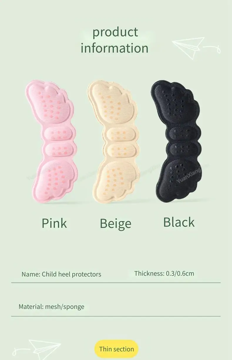 Heel Protectors kids Shoes Heels Cushion Shoe Pads for Child Stickers Inserts Adjustable Size Shoes Insoles Foot Pain Relievers