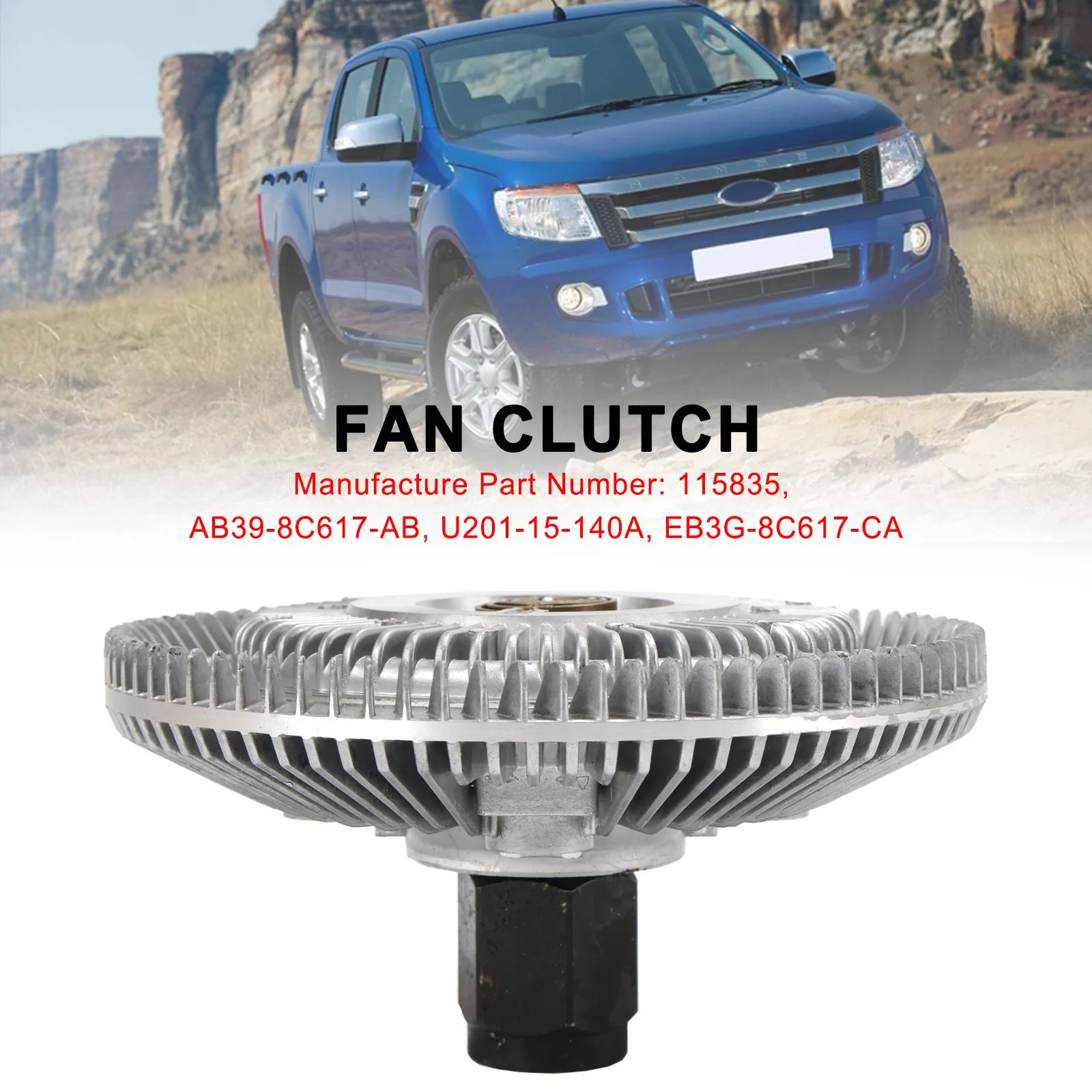 Areyourshop Fan Clutch 115835 Fit for Ford Ranger Fit for Mazda BT50 2.2L 3.2L Turbo Diesel Replace Car Accessories