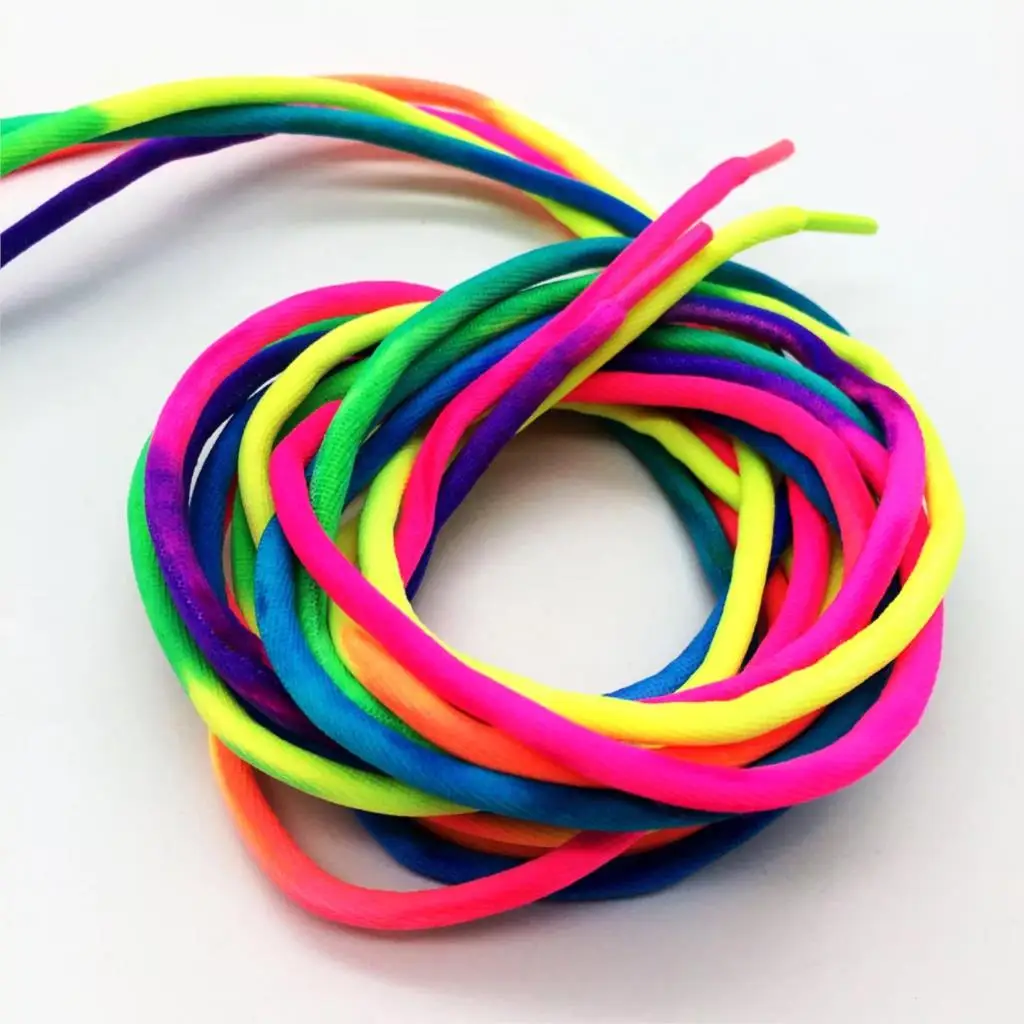 2Pcs Rainbow Shoelaces Round Laces for Shoes Colorful Shoe laces Boots Sneakers Shoelace 120CM 140CM Shoestrings