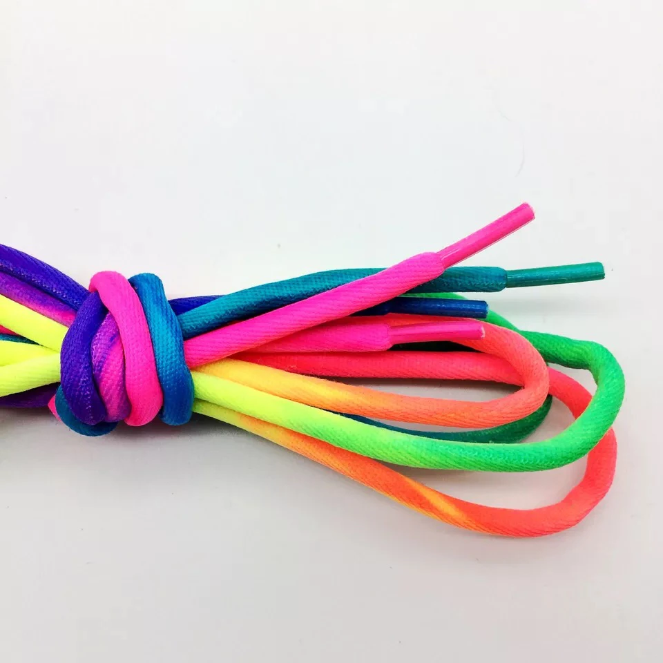 2Pcs Rainbow Shoelaces Round Laces for Shoes Colorful Shoe laces Boots Sneakers Shoelace 120CM 140CM Shoestrings