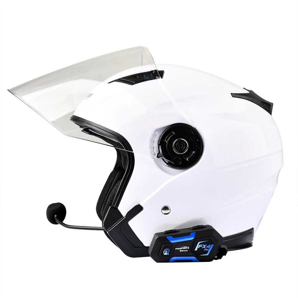 Fodsports FX4 Pro Helmet Intercom 4 Rider 1000m Group BT Interphone Motorcycle Helmet Bluetooth Headset Intercomunicador FM