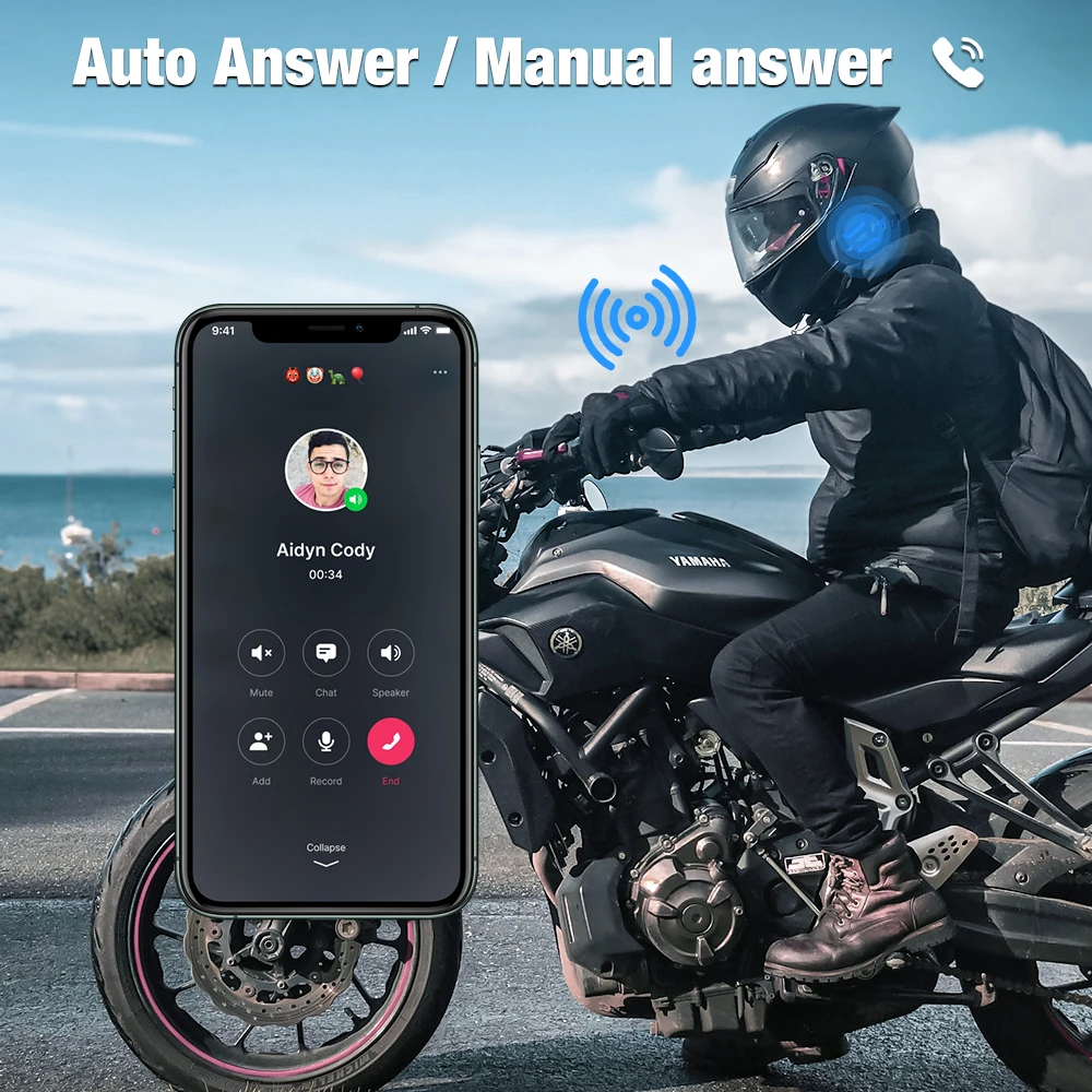 Fodsports FX4 Pro Helmet Intercom 4 Rider 1000m Group BT Interphone Motorcycle Helmet Bluetooth Headset Intercomunicador FM