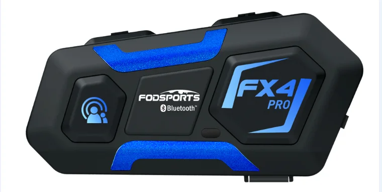 Fodsports FX4 Pro Helmet Intercom 4 Rider 1000m Group BT Interphone Motorcycle Helmet Bluetooth Headset Intercomunicador FM