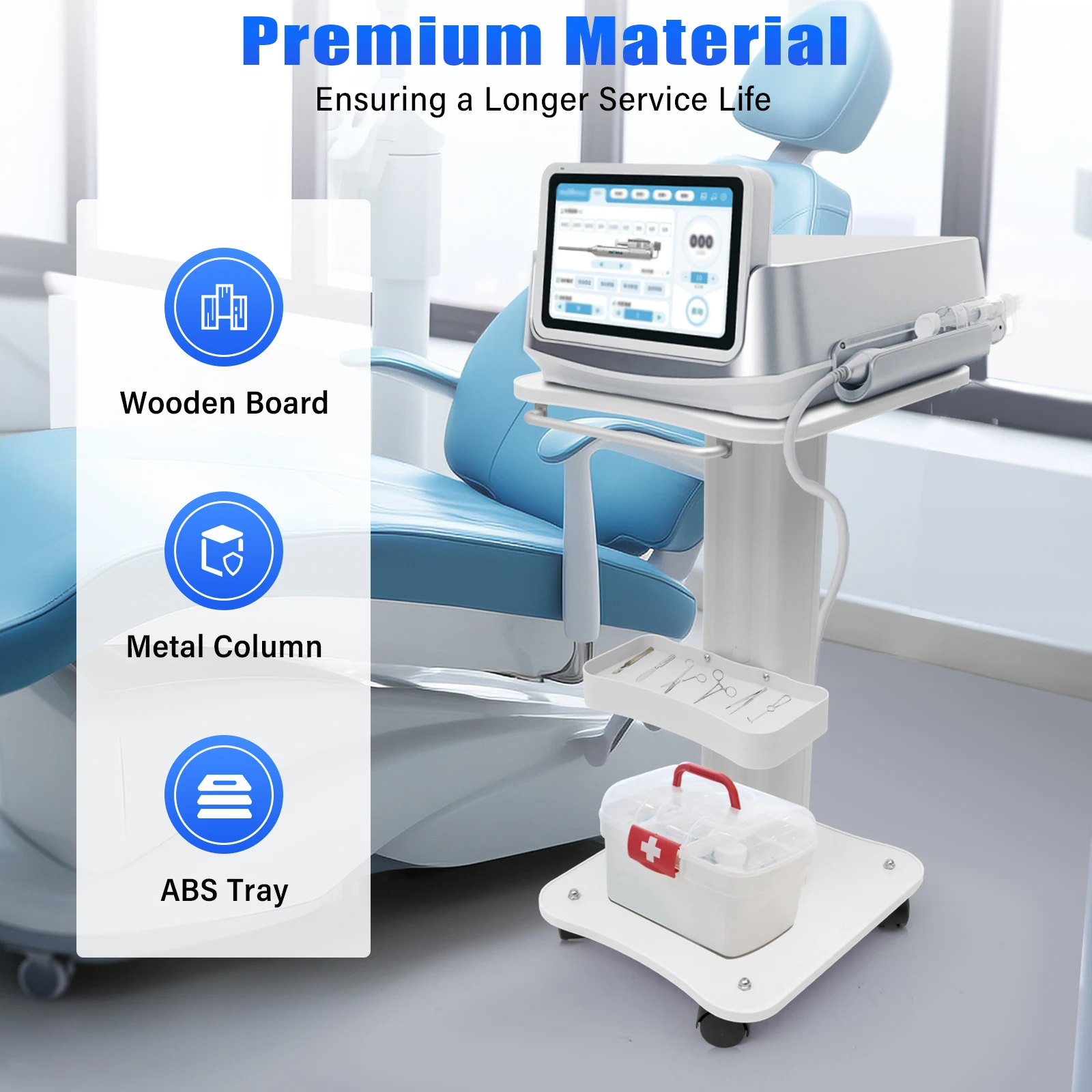 SPA Salon Multi-function ABS Three-layer Desktop Trolley Professional Beauty Device Wheel Storage Cart Personal Care