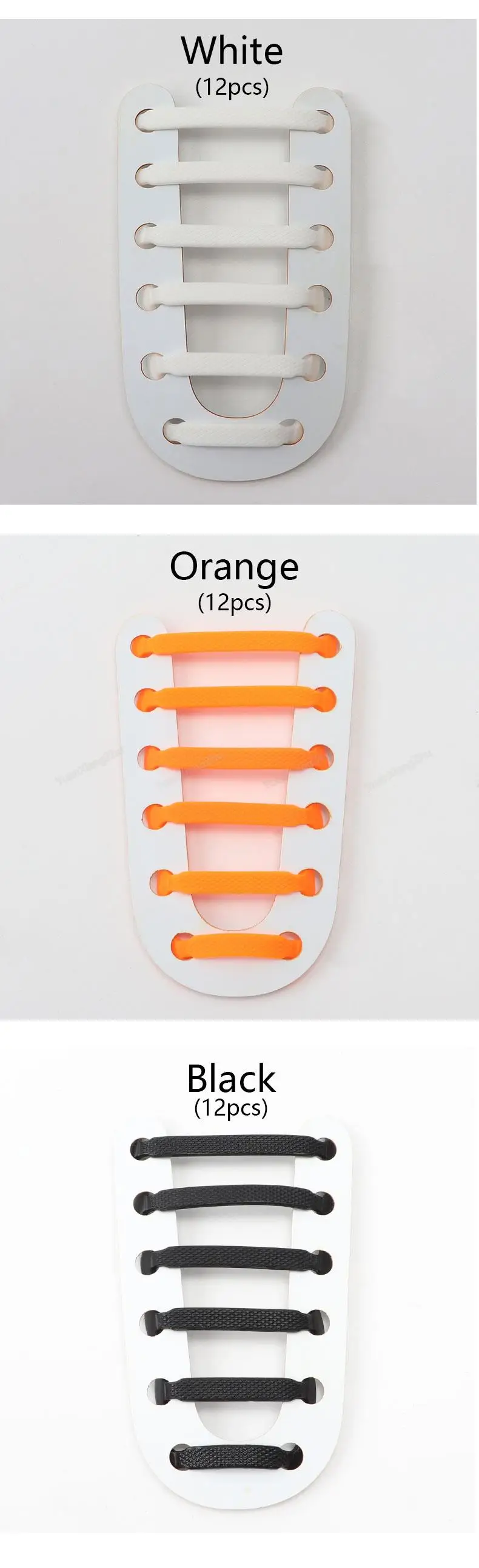 12Pcs Silicone Shoelaces for Shoes No Tie Shoe laces Elastic Laces Sneakers Kids Adult Rubber Shoelace One Size Fits All Shoes