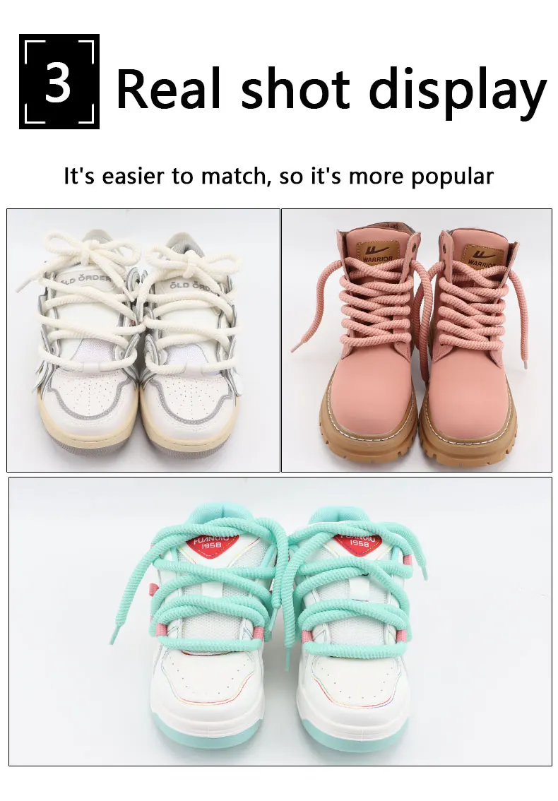 1Pair Round Shoelaces for Shoes 10mm Thick Shoelace Running Sneakers Laces 100/120/140/160CM Quality Rope Shoe laces