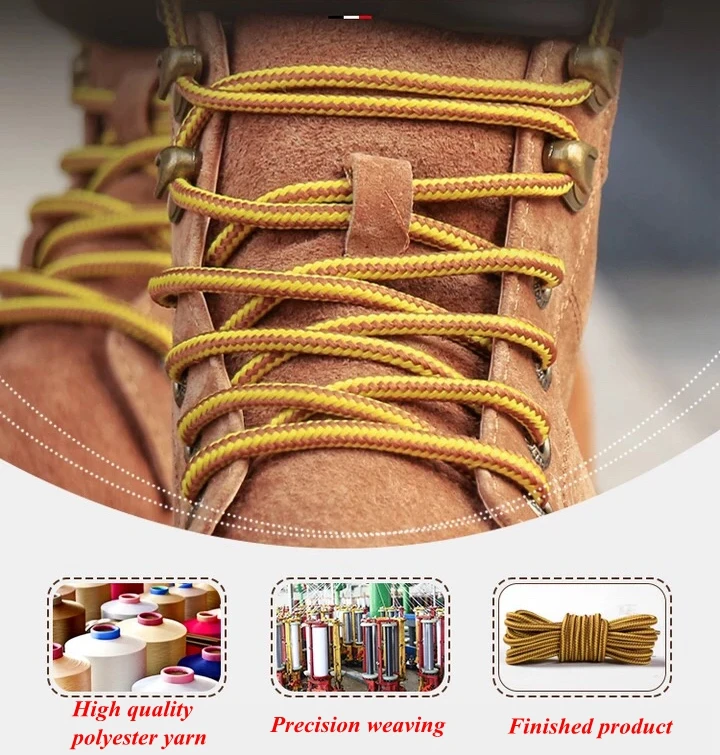 1Pair Striped Double Color Shoe laces Round Outdoor Sneakers Shoelaces Cotton Boots Shoelace 70CM 90CM 120CM 150CM 18 Colors