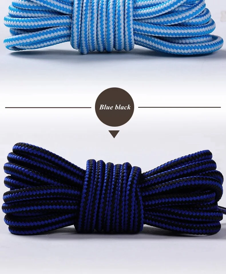 1Pair Striped Double Color Shoe laces Round Outdoor Sneakers Shoelaces Cotton Boots Shoelace 70CM 90CM 120CM 150CM 18 Colors