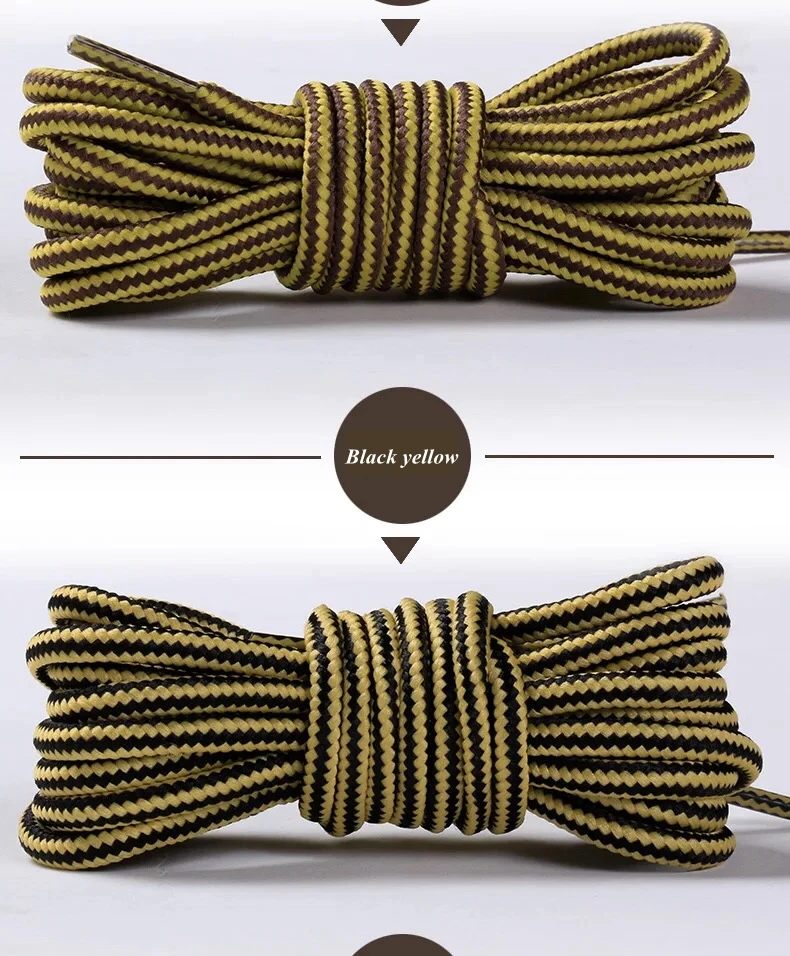 1Pair Striped Double Color Shoe laces Round Outdoor Sneakers Shoelaces Cotton Boots Shoelace 70CM 90CM 120CM 150CM 18 Colors