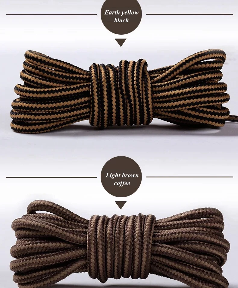 1Pair Striped Double Color Shoe laces Round Outdoor Sneakers Shoelaces Cotton Boots Shoelace 70CM 90CM 120CM 150CM 18 Colors