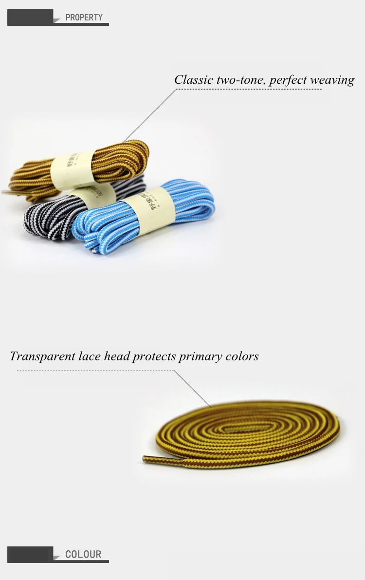 1Pair Striped Double Color Shoe laces Round Outdoor Sneakers Shoelaces Cotton Boots Shoelace 70CM 90CM 120CM 150CM 18 Colors