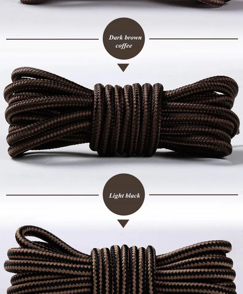 1Pair Striped Double Color Shoe laces Round Outdoor Sneakers Shoelaces Cotton Boots Shoelace 70CM 90CM 120CM 150CM 18 Colors