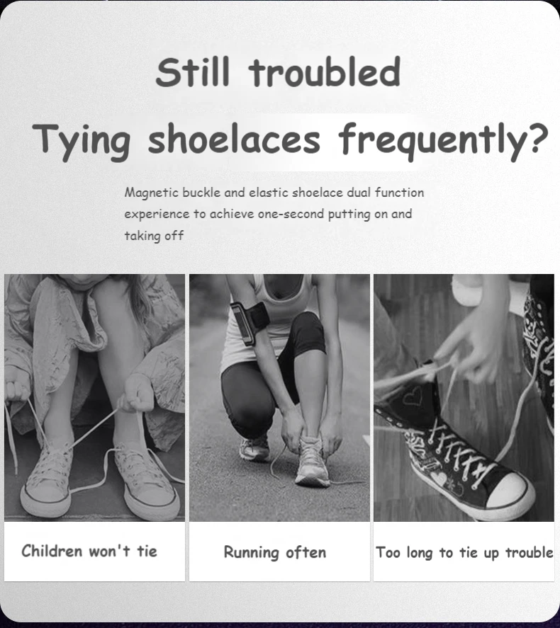1Pair No Tie Shoe laces Magnetic Lock Shoelaces without ties Elastic Laces Sneakers Kids Adult Flat Quick Shoelace on magnets