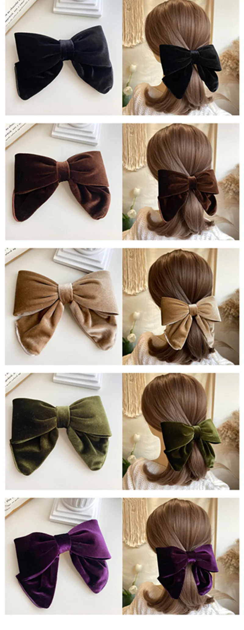 Fashion Hairpins For Women Girls Elegant Velvet Three-dimensional Hair Clip Barrettes Bowknot Hairgrip Headwear Hair Accessories