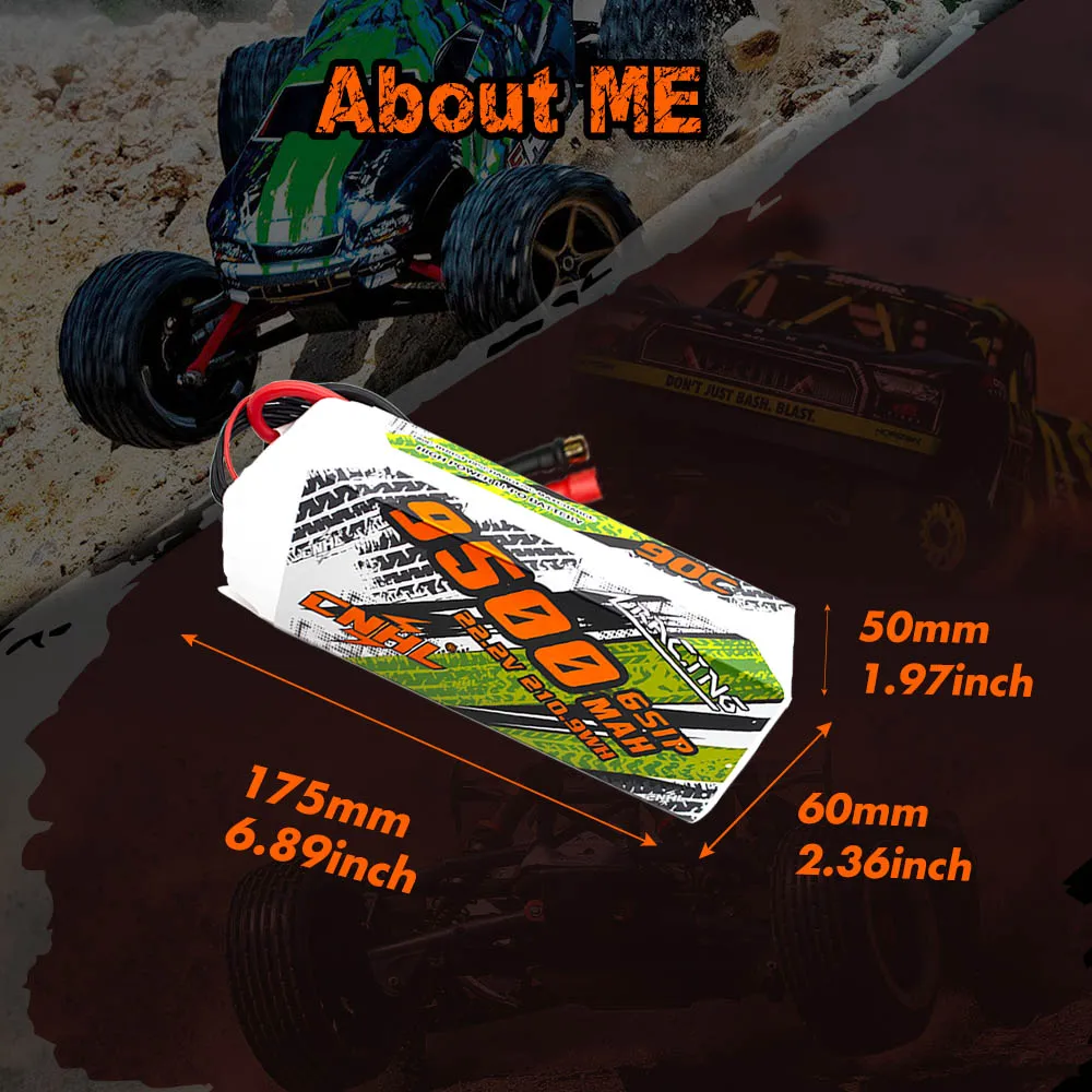 CNHL Lipo Battery 6S 22.2V 5200mAh 6200mA 9500mAh 90C With XT90 EC5 QS8 8mm Bullet Plug for Helicopter Airplane Car Truggy
