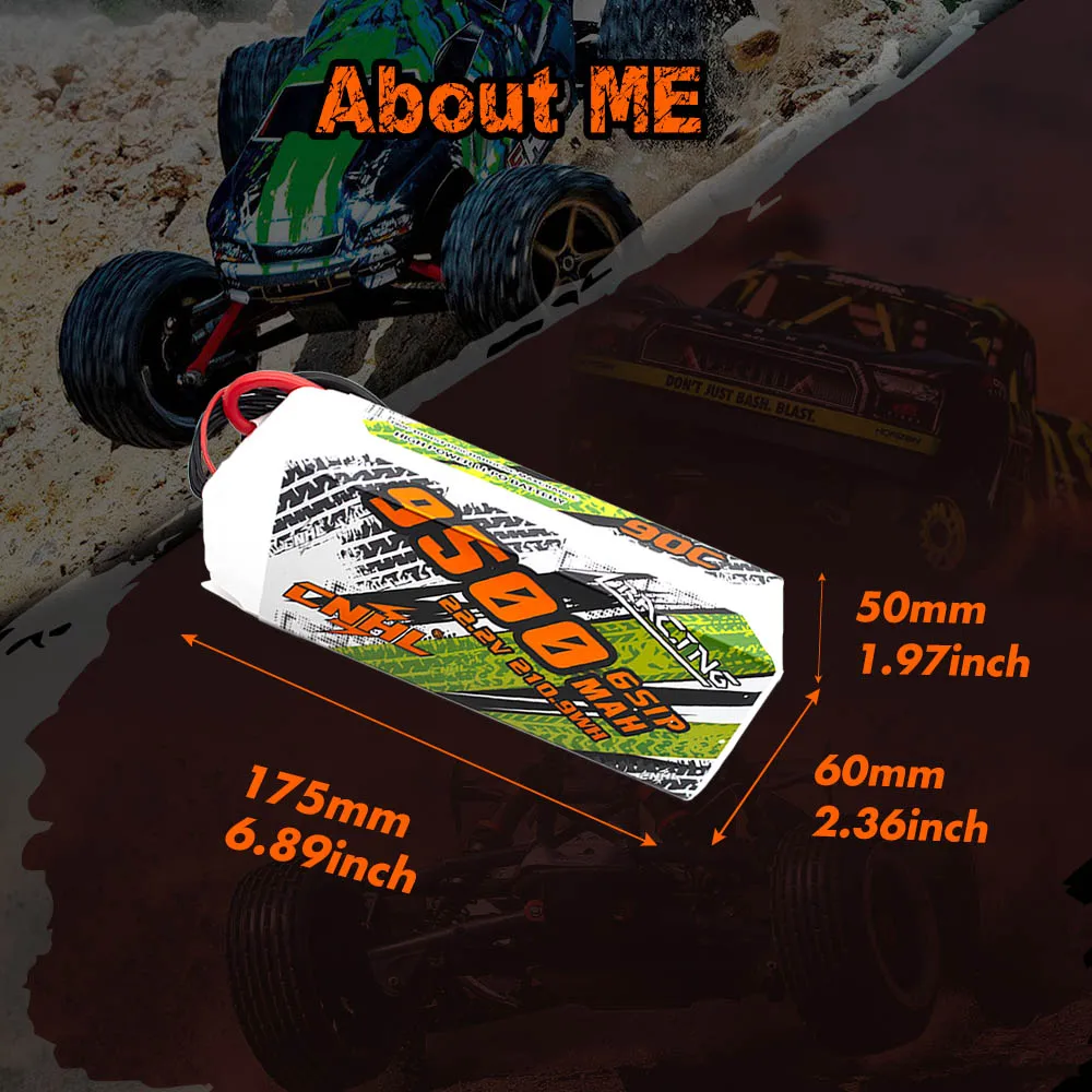 CNHL Lipo Battery 6S 22.2V 5200mAh 6200mA 9500mAh 90C With XT90 EC5 QS8 8mm Bullet Plug for Helicopter Airplane Car Truggy