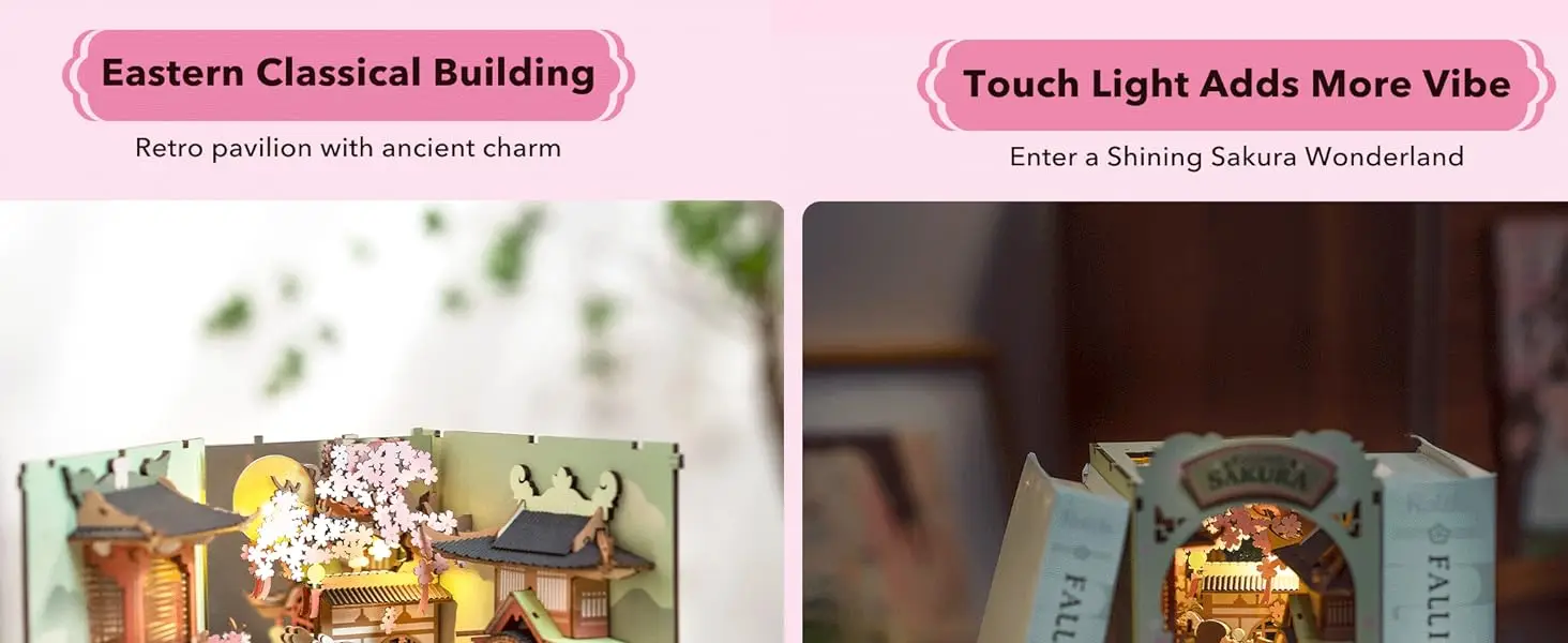 Rolife DIY Book Nook Wooden Miniature Doll House for Bookshelf Insert Furniture