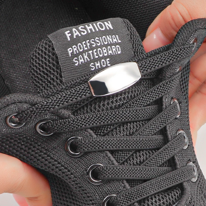 1Pair Elastic Laces Sneakers New Lock Flat Shoelaces Without ties Kids Adult No Tie Shoelace Rubber Bands Shoes Accessories