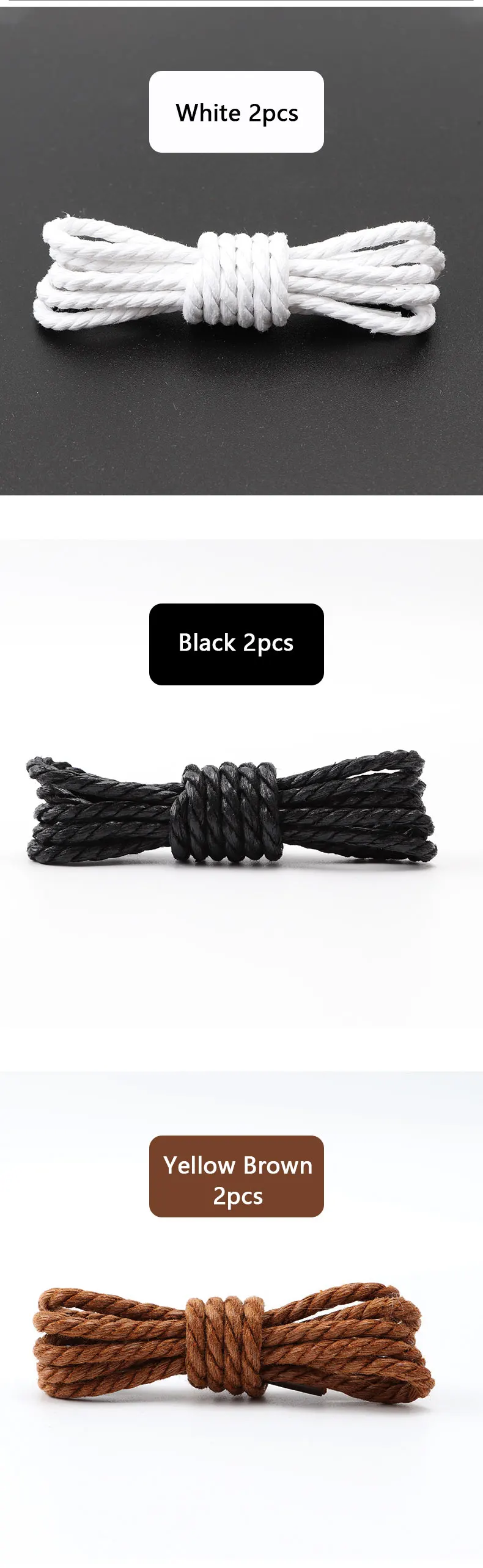 Leather Shoelaces Round Shoe laces Waterproof Waxed Cotton Shoelace Oxford Boots Laces for Shoes 60/80/100/120/140/180cm 1Pair