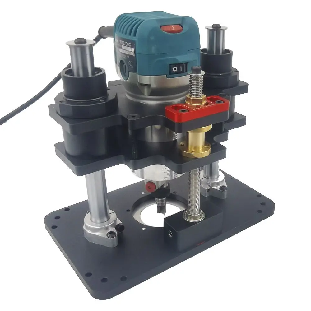 65/69MM Woodworking Router Lift System and Aluminum Top Plate for 65mm Diameter Motors Workbench Trimmer Engraving Machine Tools