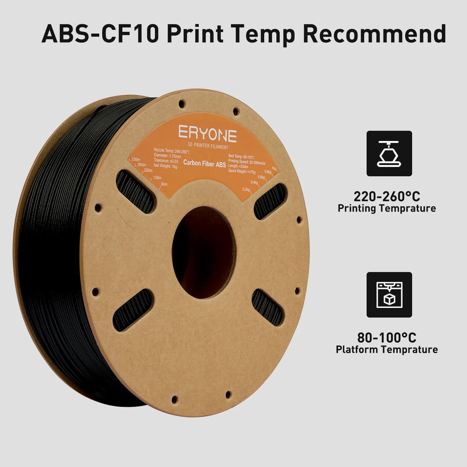 ERYONE Promotion New Arrival 1KG ASA 1.75mm 3D Printing Filament 1KG For 3D FDM Printer Fast Shipping