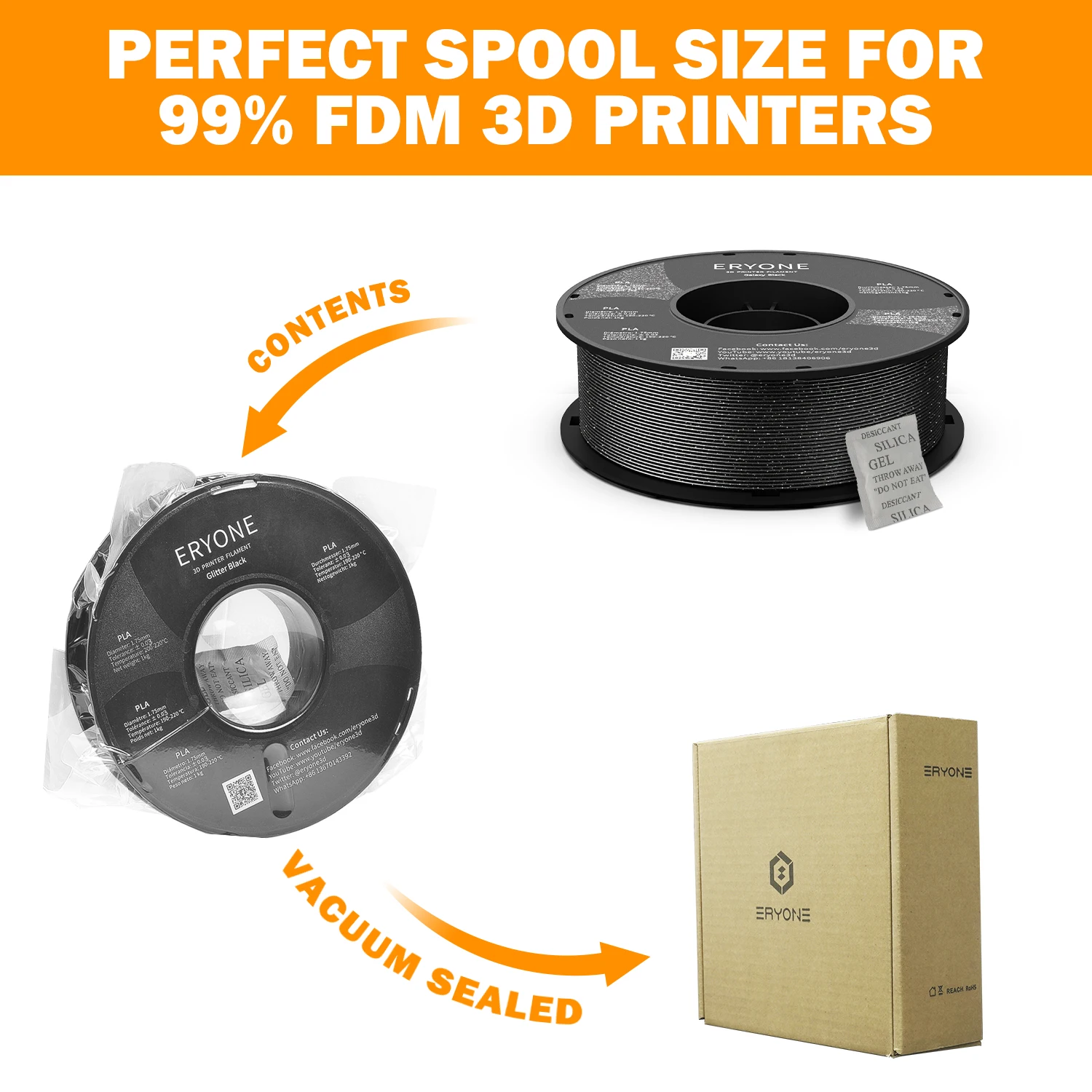 ERYONE Promotion New Arrival 1KG ASA 1.75mm 3D Printing Filament 1KG For 3D FDM Printer Fast Shipping