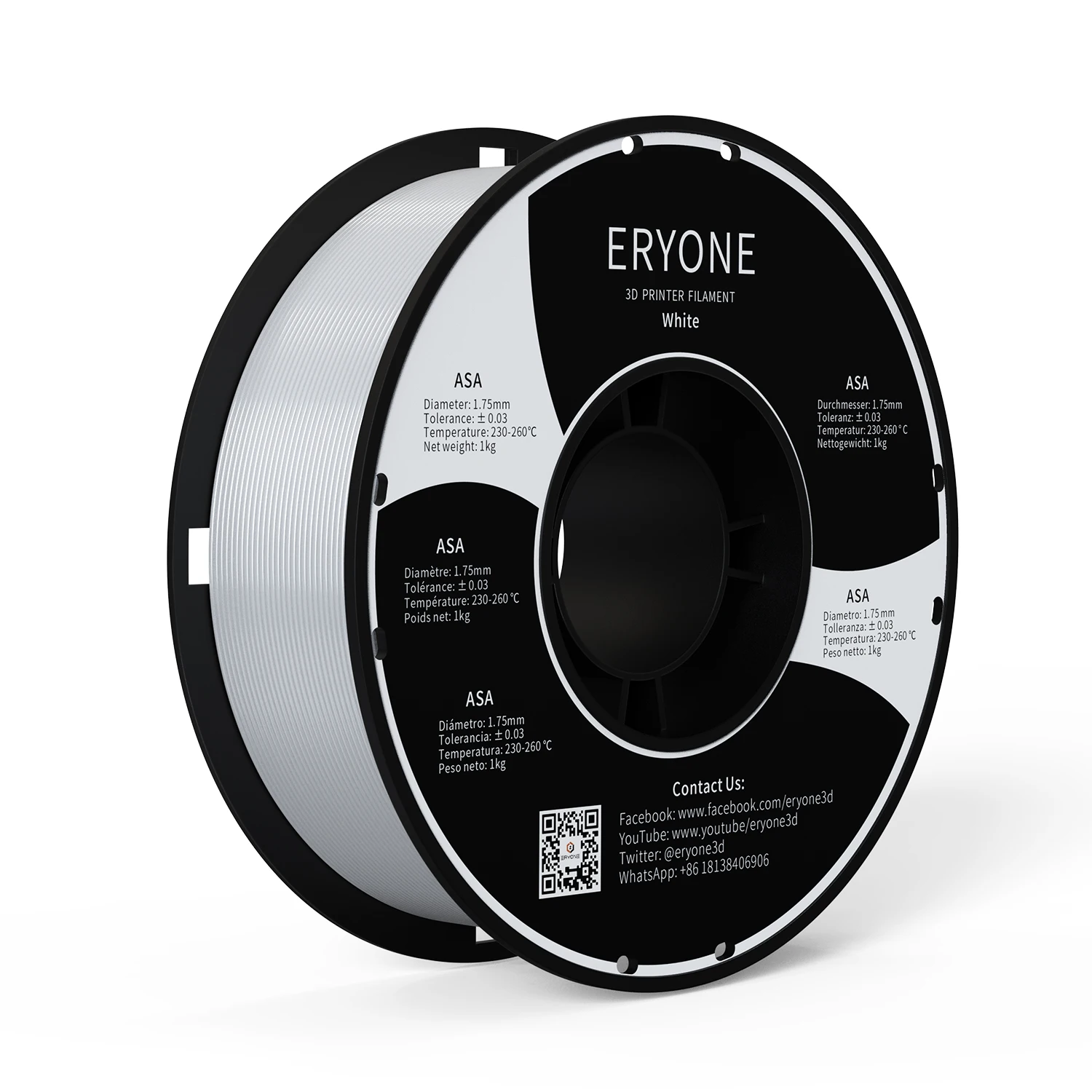 ERYONE Promotion New Arrival 1KG ASA 1.75mm 3D Printing Filament 1KG For 3D FDM Printer Fast Shipping