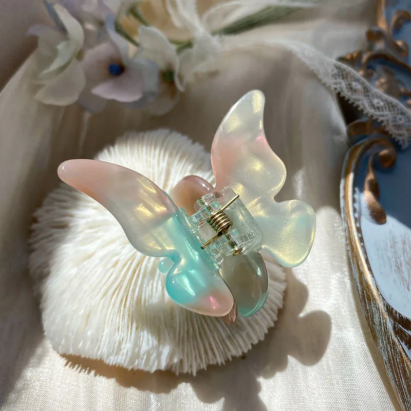 Fashion Acrylic Butterfly Hair Claw For Women Girl Hair Accessories Scrub Black Hair Claw Clips Crab For Hair Simple Hair Clamps