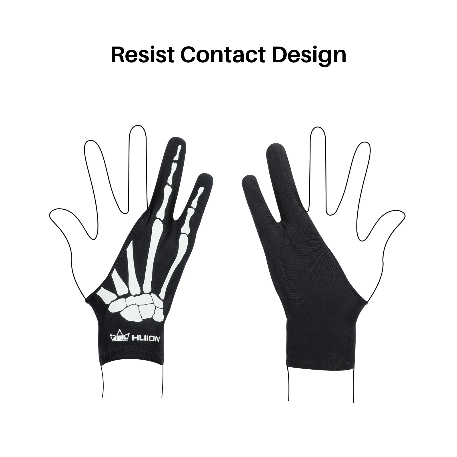 Huion Anti-fouling Drawing Glove for Graphics Tablet Pen Monitor Digital Drawing Tablet Light Box Tracing Board Free Size 1 PC