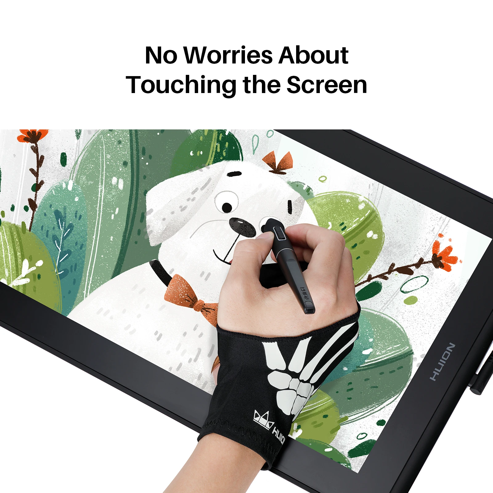 Huion Anti-fouling Drawing Glove for Graphics Tablet Pen Monitor Digital Drawing Tablet Light Box Tracing Board Free Size 1 PC
