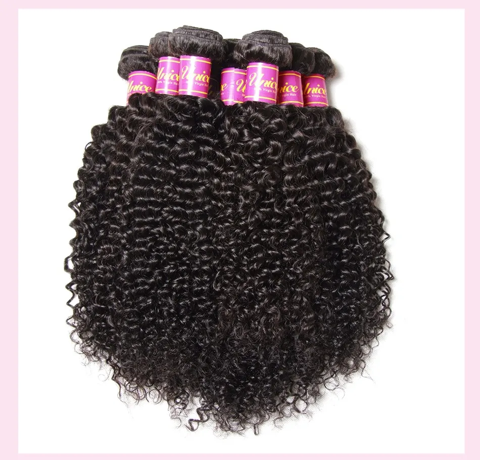 Unice Hair Peruvian Curly Hair Bundles 1/3Pcs 12A Grade 100% Human Hair Extensions 8"-26" Human Hair Weave Bundles Natural Color