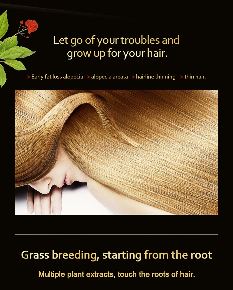 Andrea Hair Fast Hair Growth Essentielle Herbal Keratin Dense Alopecia Loss Liquid Ginger Sunburst Yuda Pilatory Oil 20ml
