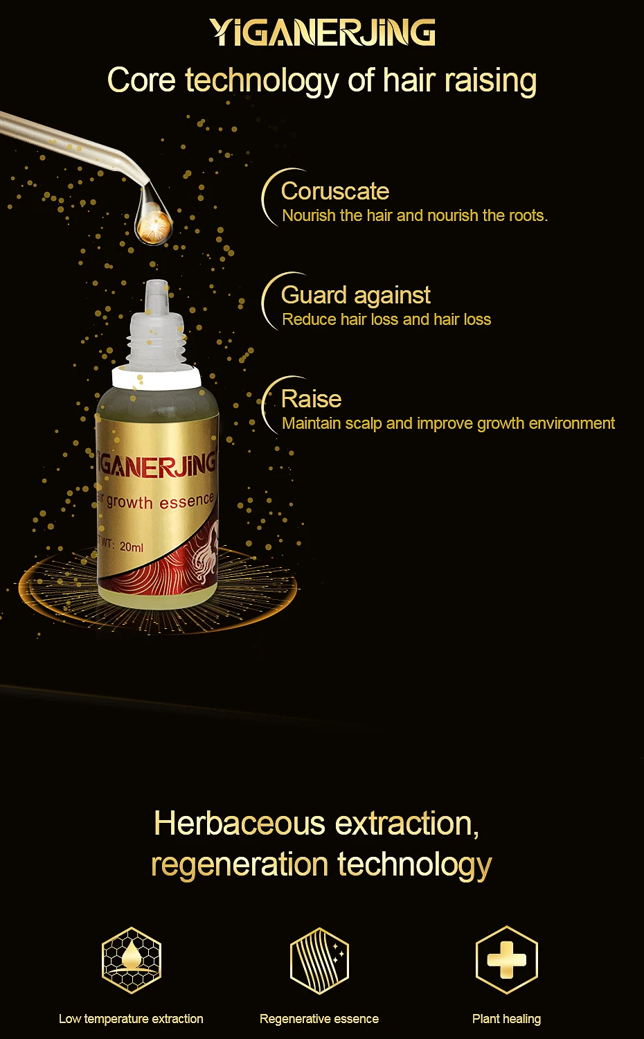 Andrea Hair Fast Hair Growth Essentielle Herbal Keratin Dense Alopecia Loss Liquid Ginger Sunburst Yuda Pilatory Oil 20ml
