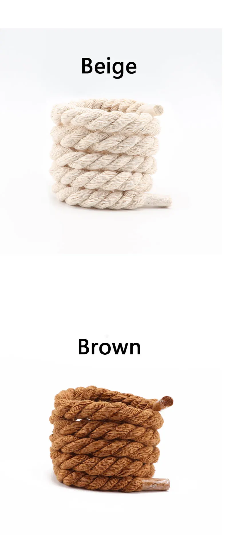 Round Shoelaces Quality Colorful 1CM Thicker Cotton Shoelace Running Sneakers Laces 1Pair 100/120/140CM Boots Shoe laces Shoes