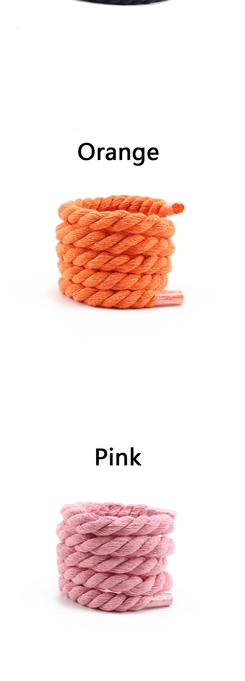 Round Shoelaces Quality Colorful 1CM Thicker Cotton Shoelace Running Sneakers Laces 1Pair 100/120/140CM Boots Shoe laces Shoes