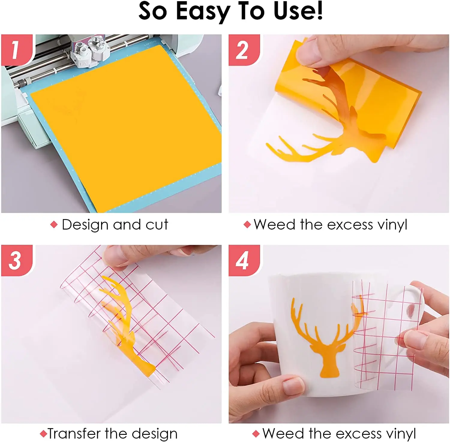 HTVRONT 80pcs/100pcs 12X12Inch Colors Self Adhesive Vinyl Sheets Permanent Sticker+Transfer Tape for Cricut Craft DIY Cups Decor