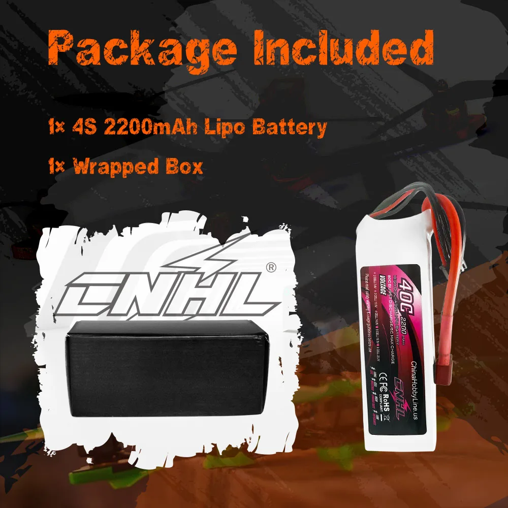2pcs CNHL 4S 14.8V 2200mAh Lipo Battery 30C 40C 70C With XT60 T Dean Plug For RC Airplane Car FPV Helicopter Drone Quadcopter