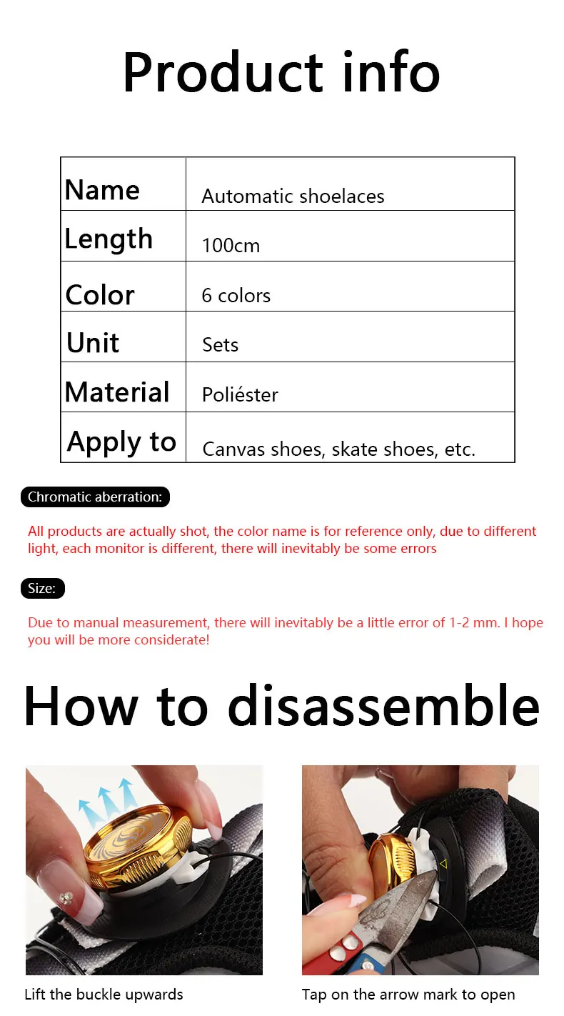 1Pair Swivel Buckle Laces Sneakers Boots Automatic Shoelaces Without ties Adults Kids No Tie Shoe laces Shoes Accessories