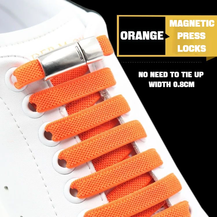 1Pair Magnetic Lock Shoelaces without ties Flat Elastic Laces Sneakers Boots No Tie Shoelace Rubber Bands for Shoe Accessories