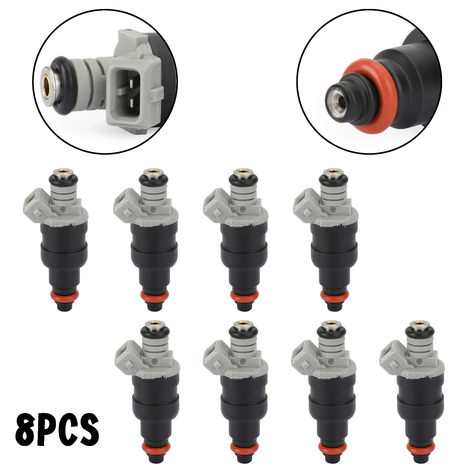 Areyourshop 8PCS Fuel Injectors Fit For Grand Cherokee Ram3500/2500/1500 B3500 B2500 B1500 1996-1998 53030778 Car Parts