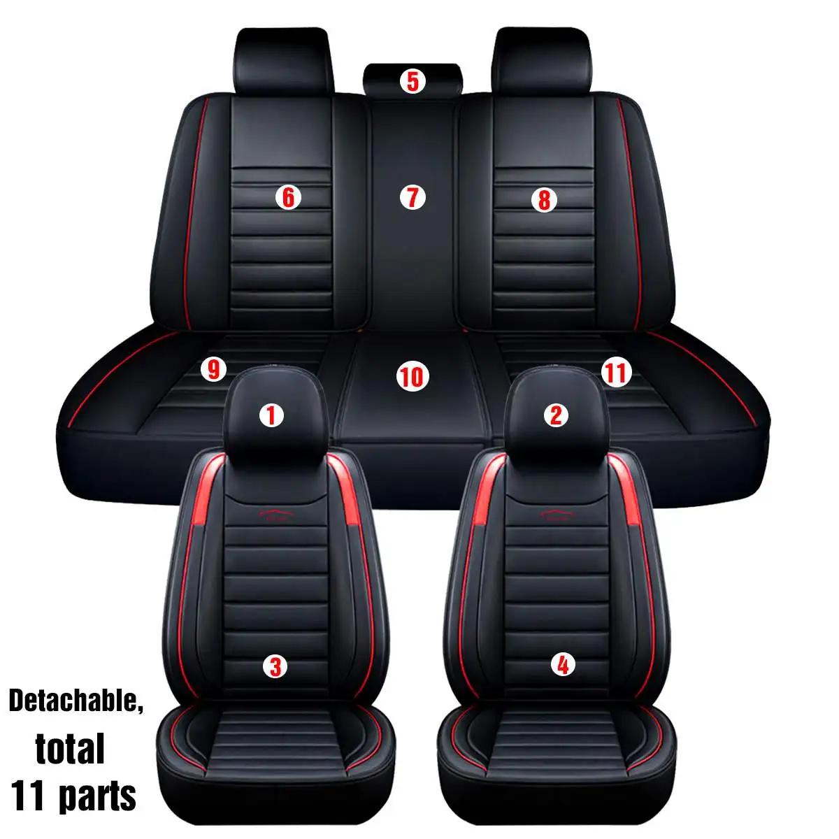 For 5-Seats ull Set Leather Car Seat Cover For Ford Focus 2 MK1 MK3 Mondeo MK4 Fiesta MK7 for Fusion Kuga Ranger explorer 5